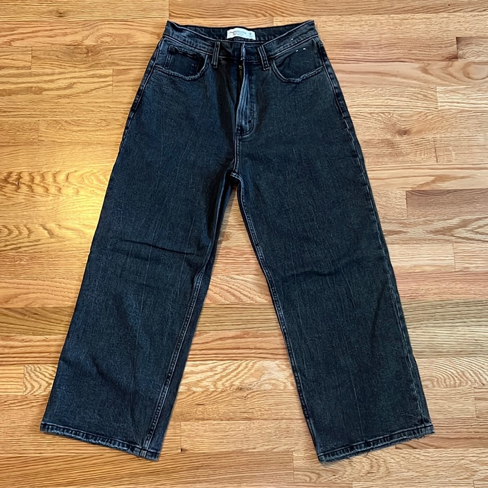 Abercrombie & Fitch Black Wide Leg Jeans